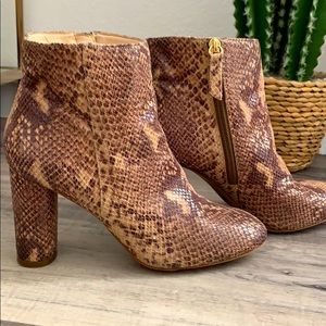 Snakeskin Ankle Booties